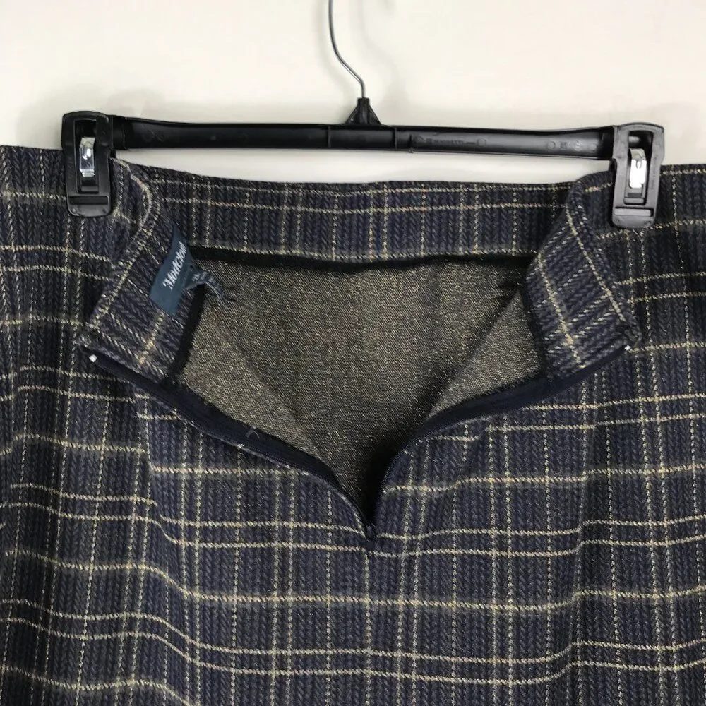 ModCloth Sweet Silver Linings Plaid Mini Skirt Women's Plus Size 2X Zip A-Line